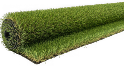 Rolled up artificial grass or turf for landscaping and decoration