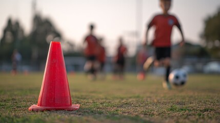 cone on a soccer training field