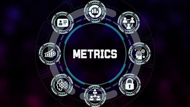  Performance Metrics and Key Indicator Tracking Concept. Isometric Blue Icon Set for Business Analytics, Measurement and Success Evaluation.