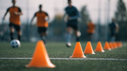 cone on a soccer training field