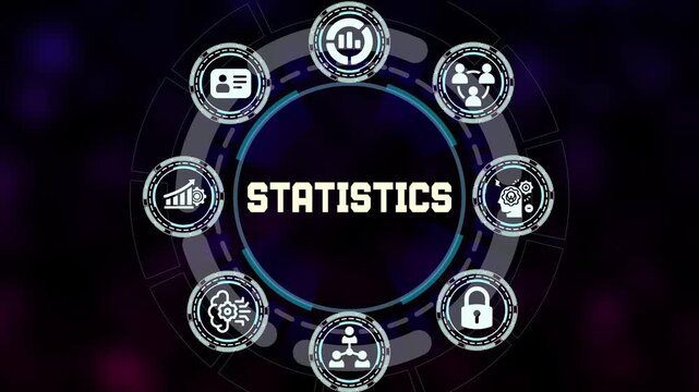  Comprehensive Business Statistics and Market Analysis Concept. Isometric Icon Set Featuring Data Trends, Probabilities and Graphs.