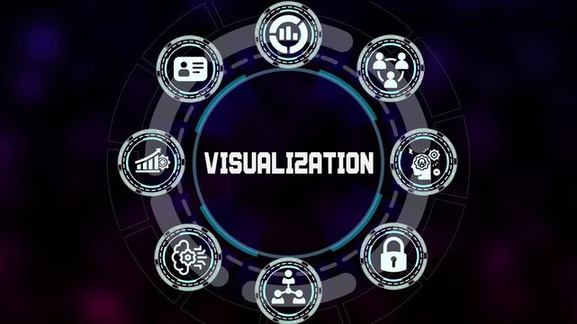 Data Visualization and Info-graphic Concept Illustration. Blue Isometric Icon Set for Representing Complex Information through Graphics.