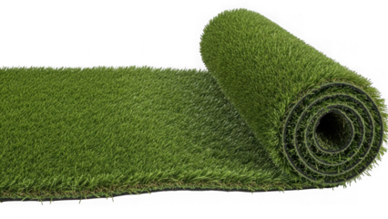 rolled up green artificial turf mat for landscaping