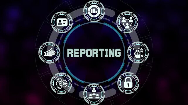  Professional Business Reporting and Data Analysis Concept. Isometric Icon Set Representing Financial Documents, Statistics and Results.
