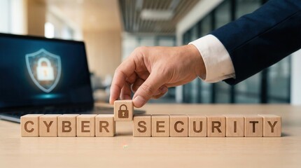 Cybersecurity concept with padlock symbol,business protection,information privacy and digital data encryption to prevent cyber threats