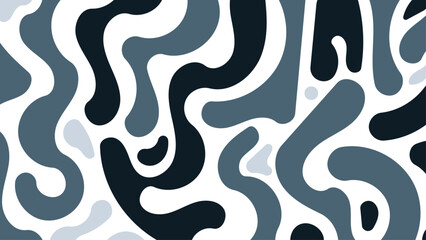 Abstract vector background with organic fluid shapes in dark blue, slate blue and light gray tones. Modern minimalist design ideal for tech, corporate branding, UI and web design.