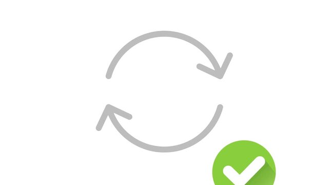 Approved line icon. Accepted or confirmed sign. Refresh symbol.