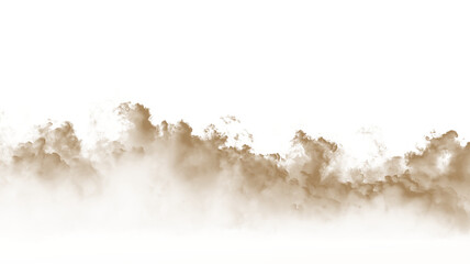Sand, dust, brown, natural, smoke realistic dust PNG with brown sandstorm cloud and textured explosion. This PNG Overlay is transparent, ideal for desert scenes, pollution or storm effects. © Liubov