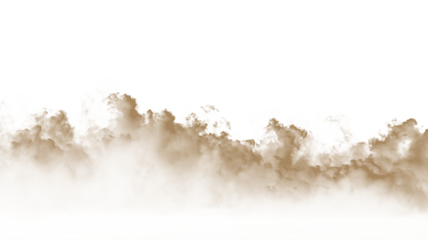 Sand, dust, brown, natural, smoke realistic dust PNG with brown sandstorm cloud and textured explosion. This PNG Overlay is transparent, ideal for desert scenes, pollution or storm effects.