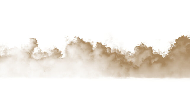 Sand, dust, brown, natural, smoke realistic dust PNG with brown sandstorm cloud and textured explosion. This PNG Overlay is transparent, ideal for desert scenes, pollution or storm effects.