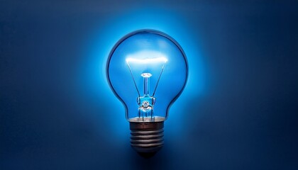 illuminated blue bulbs symbolizing creative innovation beyond conventional limits representing business inspiration and minimalist thought