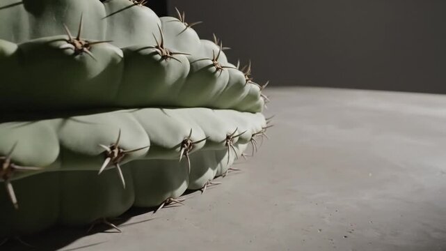 Elegant Close Up Of San Pedro Cactus Revealing Sharp Spines And Smooth Texture For Desert Nature