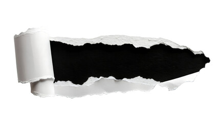 Horizontal Torn Paper Hole Mockup isolated on transparent background