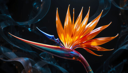 abstract fractal background and steelitzia