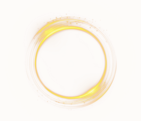 Round, glow, energy, ring, circle, shine with brilliant neon spark, electric fire flash over futuristic night space, radiant gold beam and glowing illumination, png