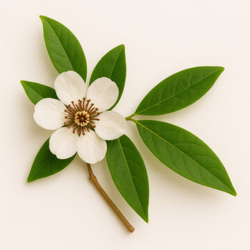 Copaiba Flower with Green Leaves