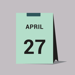 27 april calendar date icon minimal desk calendar vector illustration