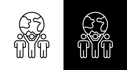 Diversity White Icon Set Design