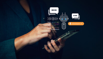 The concept of using AI to assist in work. Utilizing AI for search queries. Communicating and interacting with AI via mobile systems.