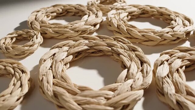 Elegant Woven Rings Arrangement For Crafting Projects And Decorative Art Content Creation