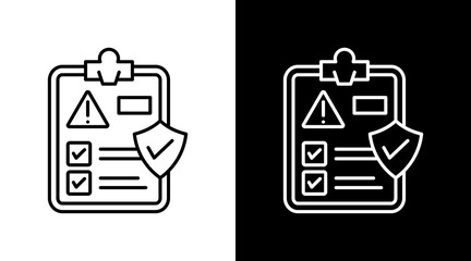 Risk Management White Icon Set Design