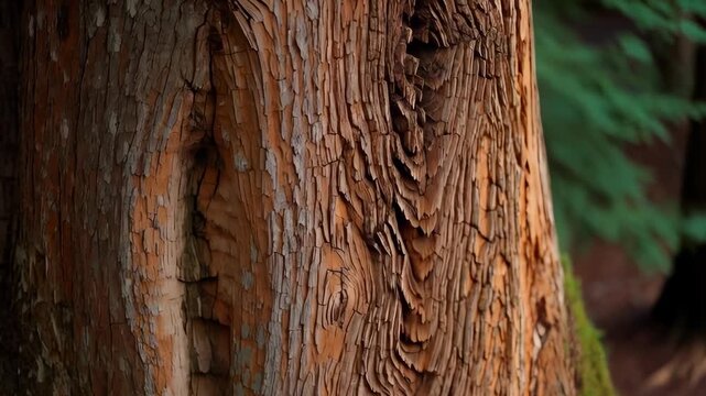  Close-up of Ancient Tree Bark in Forest