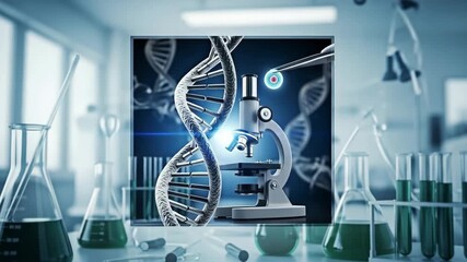 DNA model inside laboratory for the concept of scientific research.