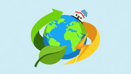 Sustainable earth with renewable energy sources and eco friendly