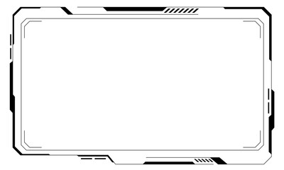 HUD frames black user interface elements design modern technology futuristic control panel screen digital hologram window gaming menu touching cyber monitor set on white background vector