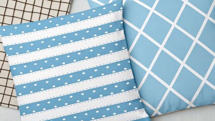 Hand Drawn Childish Style Seamless Vector Pattern Blue White