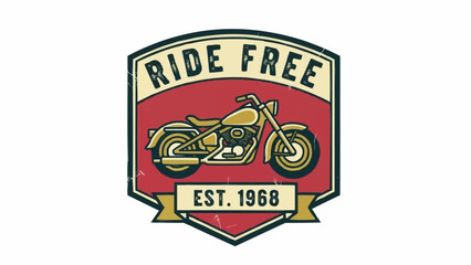 Obraz premium Vintage Motorcycle Emblem Ride Free Est 1968.