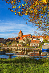 Blick auf die Pfarrkirche St. Marien in der Stadt Plau am See