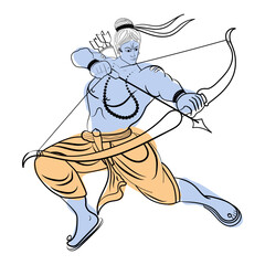Vector illustration of lord Ram on transparent background