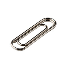 Metal paper clip isolated on transparent background