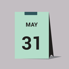 31 may calendar date icon minimal desk calendar vector illustration