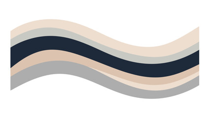 Modern wavy abstract design with navy, gray, beige, and white colors