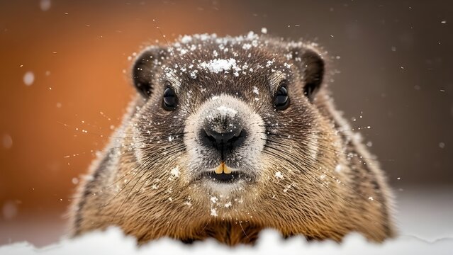 Groundhog day forecast furry weather predictor emerges from snowy den
