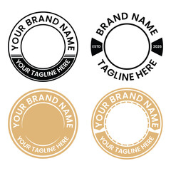 the text editable logo badge design template