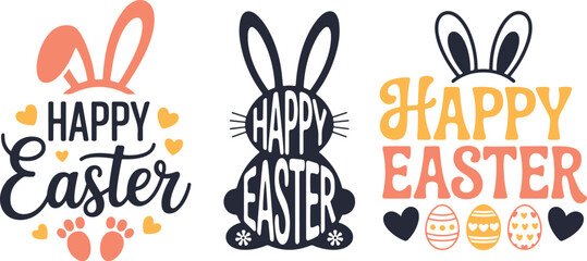 Happy Easter Typography Vector Design for Spring Holiday Celebration