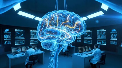 Brain Network Connection - Artificial Intelligence Technology Loop - 4K - Powered by Adobe