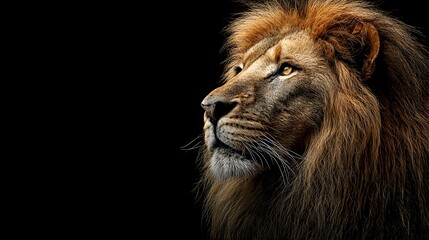 Fototapeta premium Majestic Male Lion Portrait with a Powerful and Intense Gaze