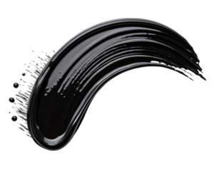 Black paints platter on isolated transparent background