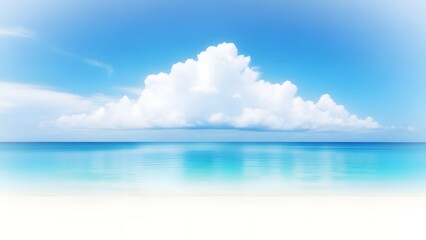 Obraz premium Serene ocean scene with large cumulus cloud