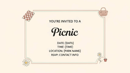 Picnic Invitation Template Design.
