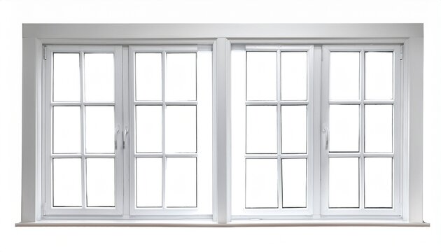 white double hung window isolated on white background