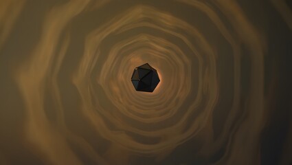 Dark geometric shape in the center of concentric circles