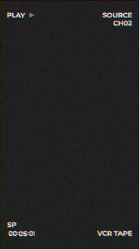 Old tape play VHS with noise and glitch effect 4K resolution.