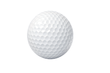 White golf ball isolated with detailed dimples for sports design