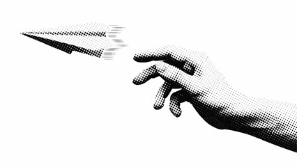 Hand Releasing Paper Airplane into Air. © linda