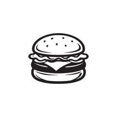 Classic Hamburger Line Art Icon